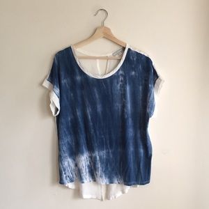 Beth Jordan blue & white top